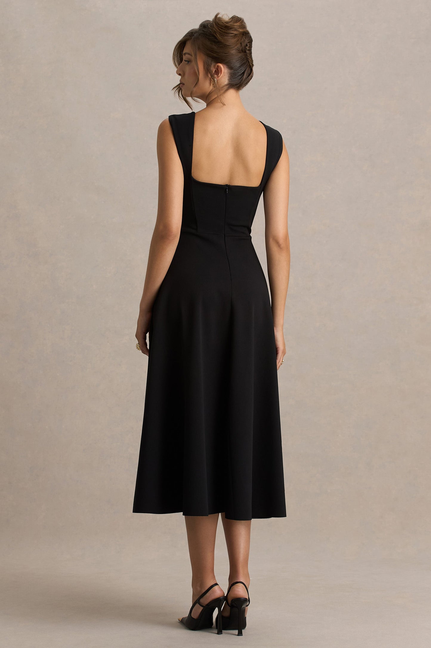 Andromeda | Black Sweetheart Midi Dress