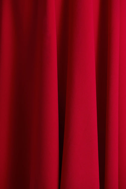 Bellamy | Red Crew-Neck Long-Sleeve Midi Dress