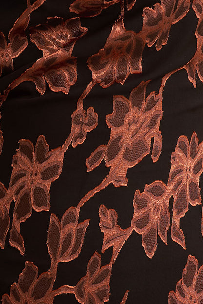 Mar | Black And Rust Cowl-Neckline Maxi Dress