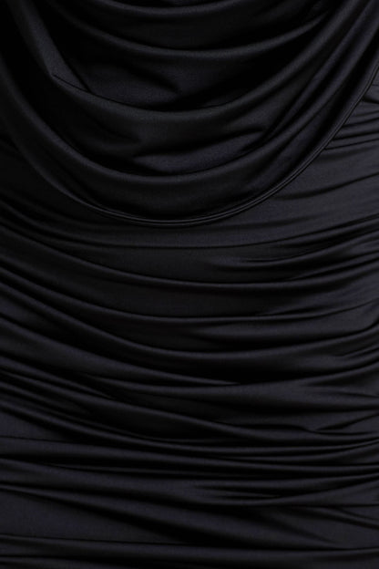 Ciela | Black Extreme Plunge-Neck Mini Dress