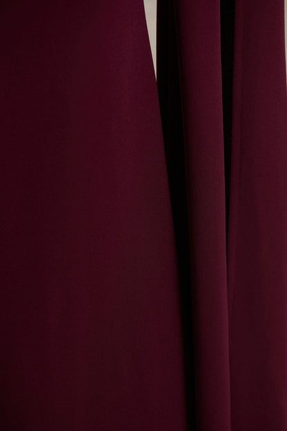 Esme | Burgundy Square-Neck Maxi Dress With Cape Sleeves