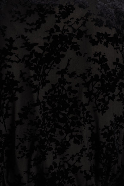 Vicenta | Black Velvet Devore Plunge-Neck Wrap Mini Dress